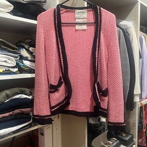 Chanel Pink and Black Vintage Sweater